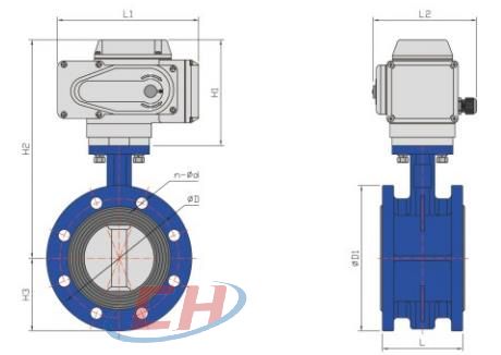 電動軟密封法蘭蝶閥結(jié)構(gòu)圖