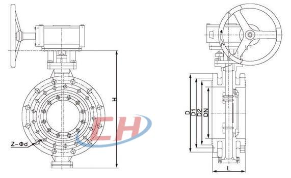 硬密封法蘭蝶閥結(jié)構(gòu)圖