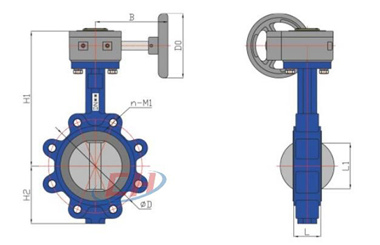 單夾式手動蝶閥結(jié)構(gòu)圖