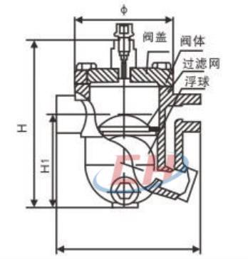 熱靜力浮球式疏水閥結(jié)構(gòu)圖