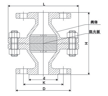 管道阻火器結(jié)構(gòu)圖