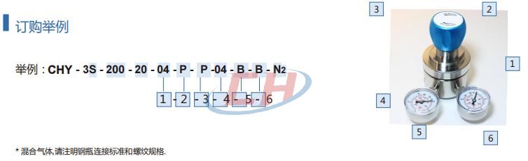 氣體減壓閥CHY-3訂貨參數(shù)