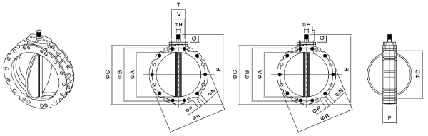 氣動(dòng)水泥蝶閥結(jié)構(gòu)圖