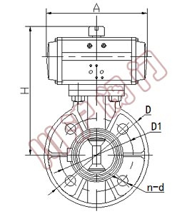 氣動(dòng)塑料蝶閥結(jié)構(gòu)圖
