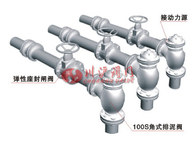 角式排泥閥安裝示意圖