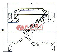 橡膠瓣止回閥 結(jié)構(gòu)圖